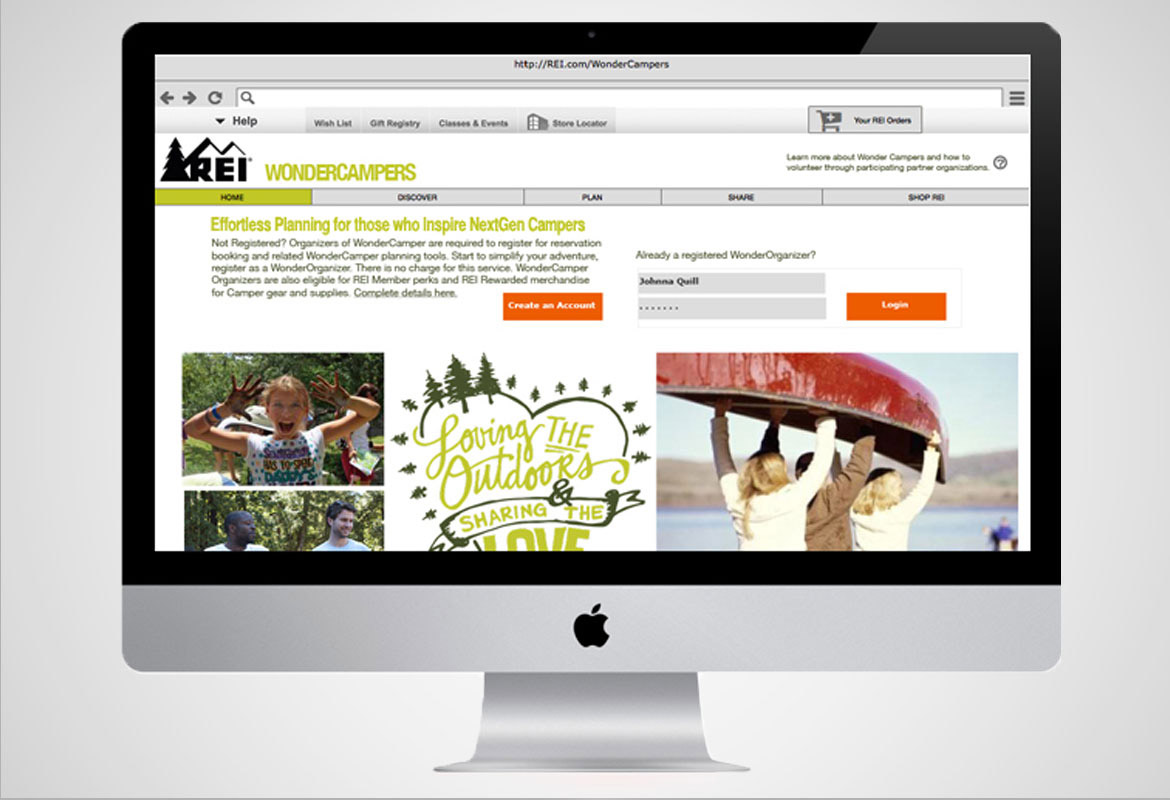 iMac initial homepage